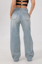 Arc Curved Barrel Jeans - Sky Blue