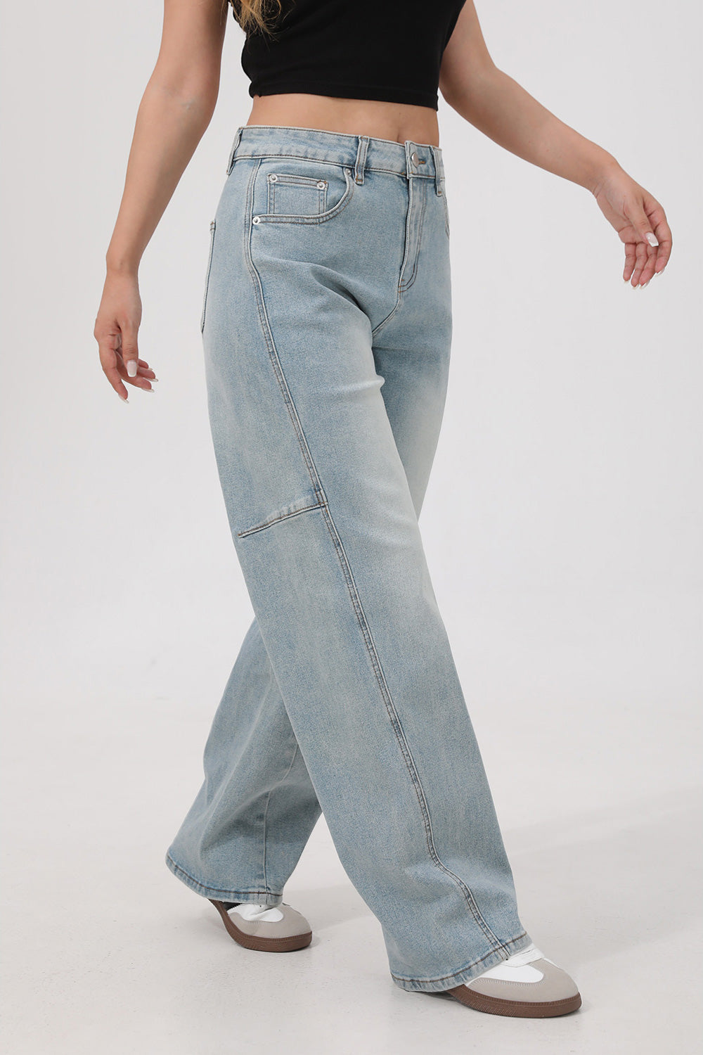 Arc Curved Barrel Jeans - Sky Blue