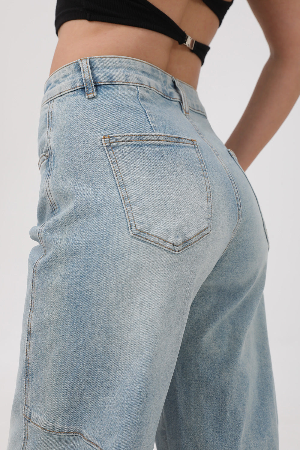Arc Curved Barrel Jeans - Sky Blue