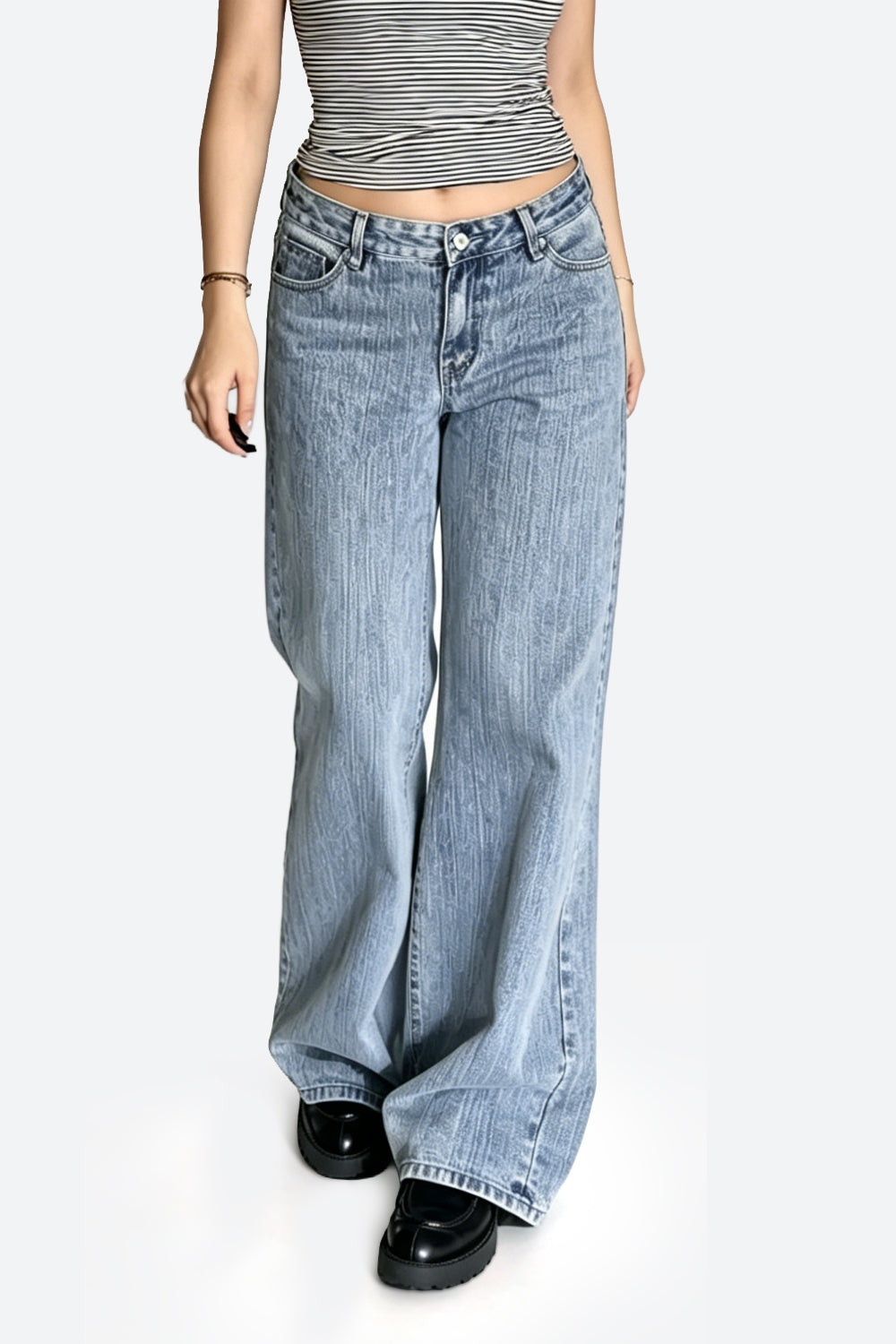 Vintage Low Rise Wide Leg Jeans