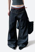 Raw Indigo Low Rise Barrel Jeans