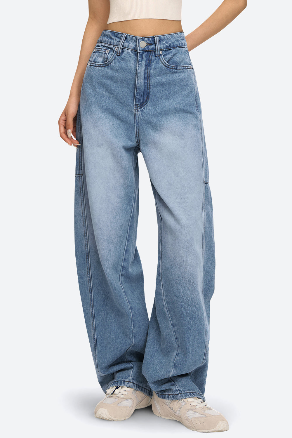 Arc Curved Barrel Jeans - Light Blue