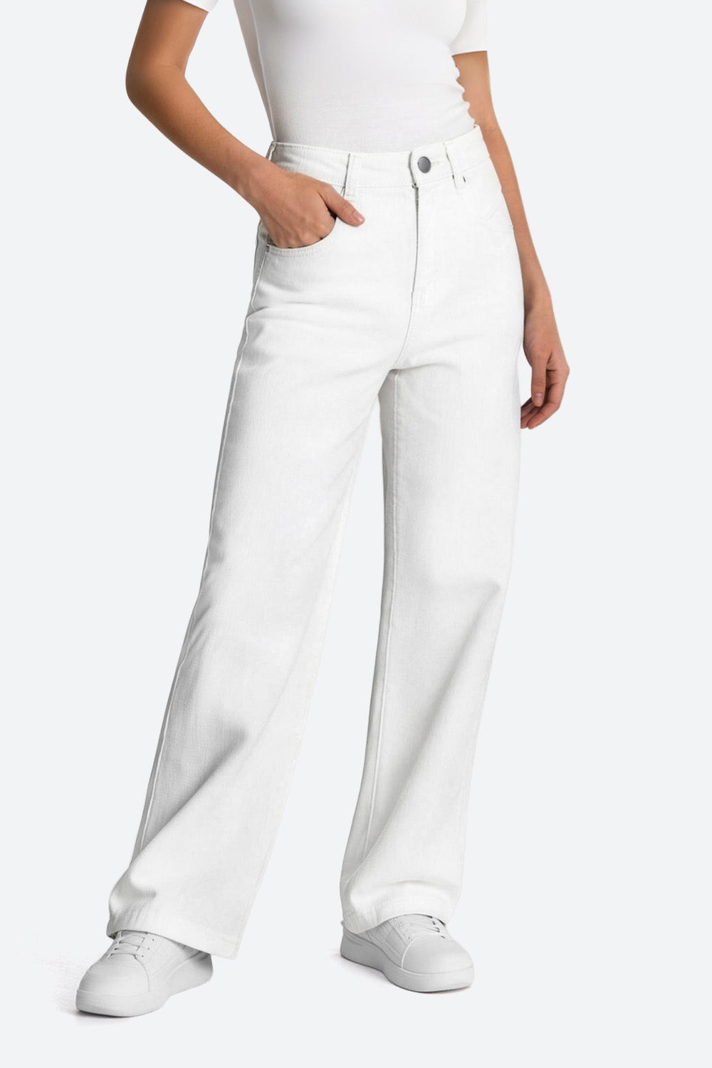 Afterlight Wide Straight Leg Jeans - White