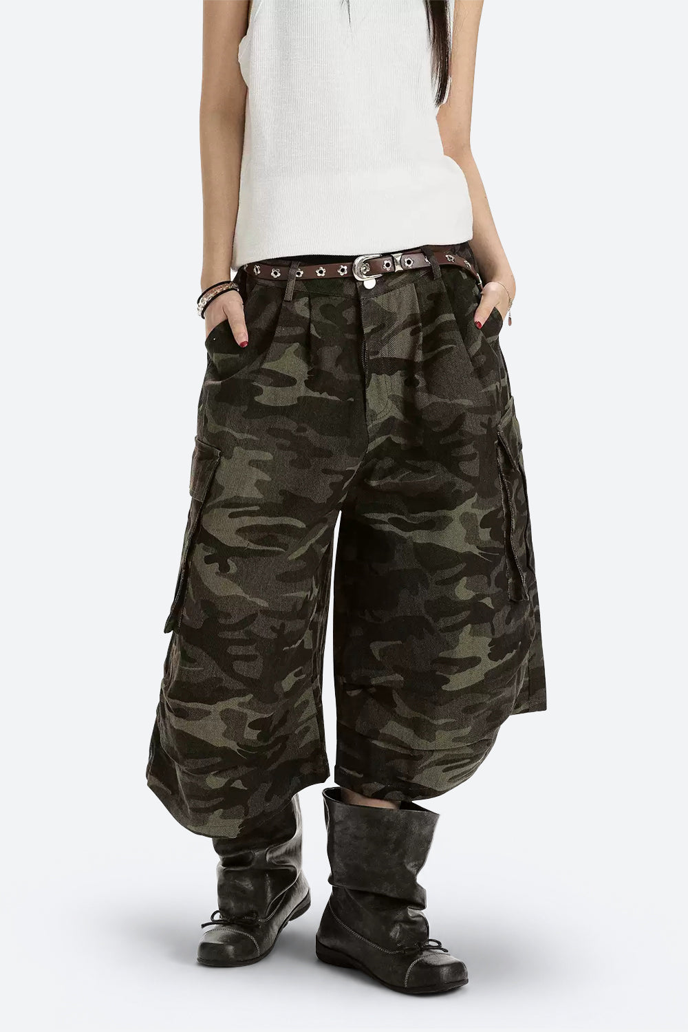 Camo Cropped Utility Pants