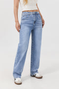 Afterlight Wide Straight Leg Jeans - Light Blue