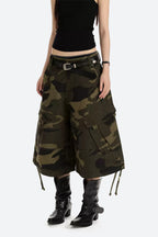 Wide Leg Camo Utility Capris