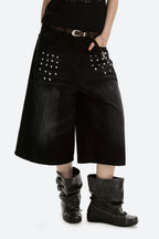 Studded Cropped Denim Pants