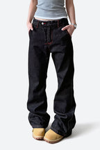 Contrast Stitch Relaxed Flare Jeans