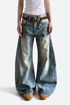 Slub Wash Barrel Jeans