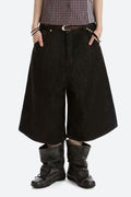 Classic Black Cropped Wide Leg Jeans