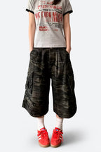 Patchwork Cropped Utility Pants