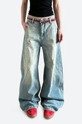Distressed Barrel Leg Jeans
