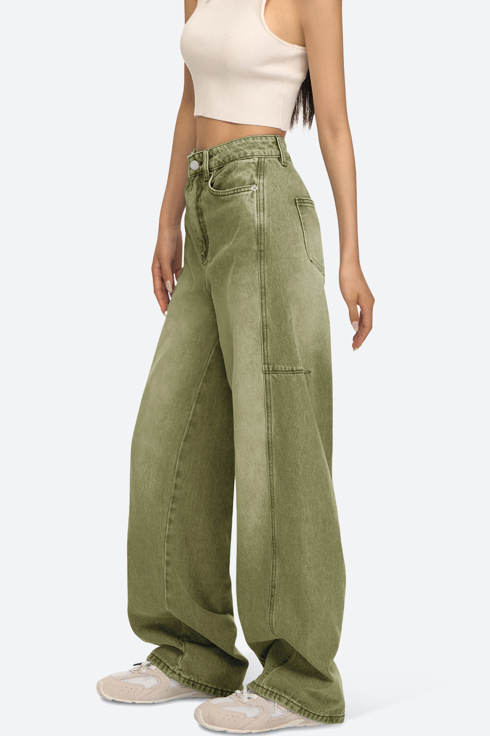 Arc Curved Barrel Jeans - Green