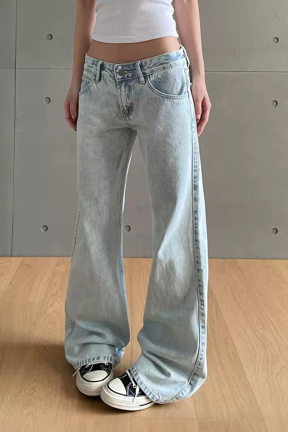 Light Wash Low Rise Flare Jeans
