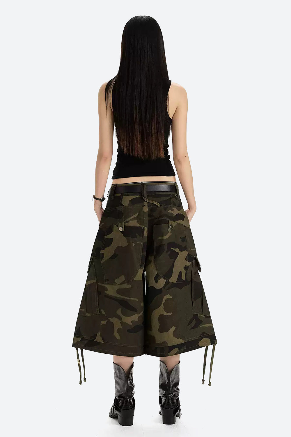 Wide Leg Camo Utility Capris