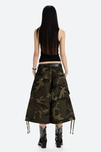 Wide Leg Camo Utility Capris