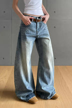 Slub Wash Barrel Jeans