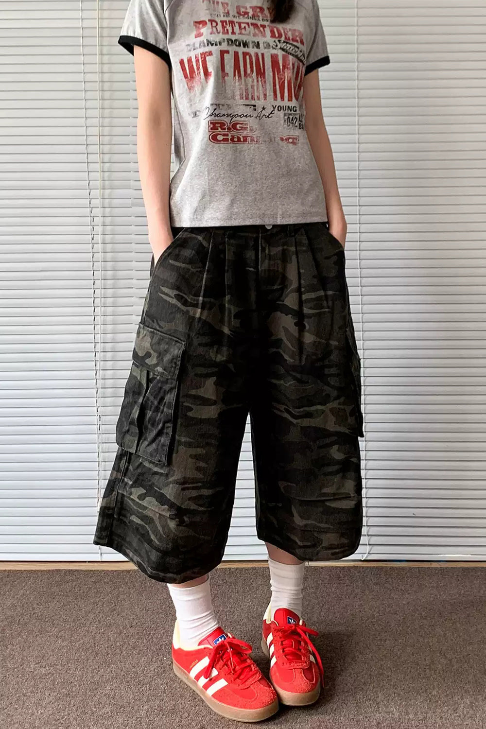 Patchwork Cropped Utility Pants