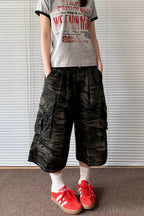 Patchwork Cropped Utility Pants