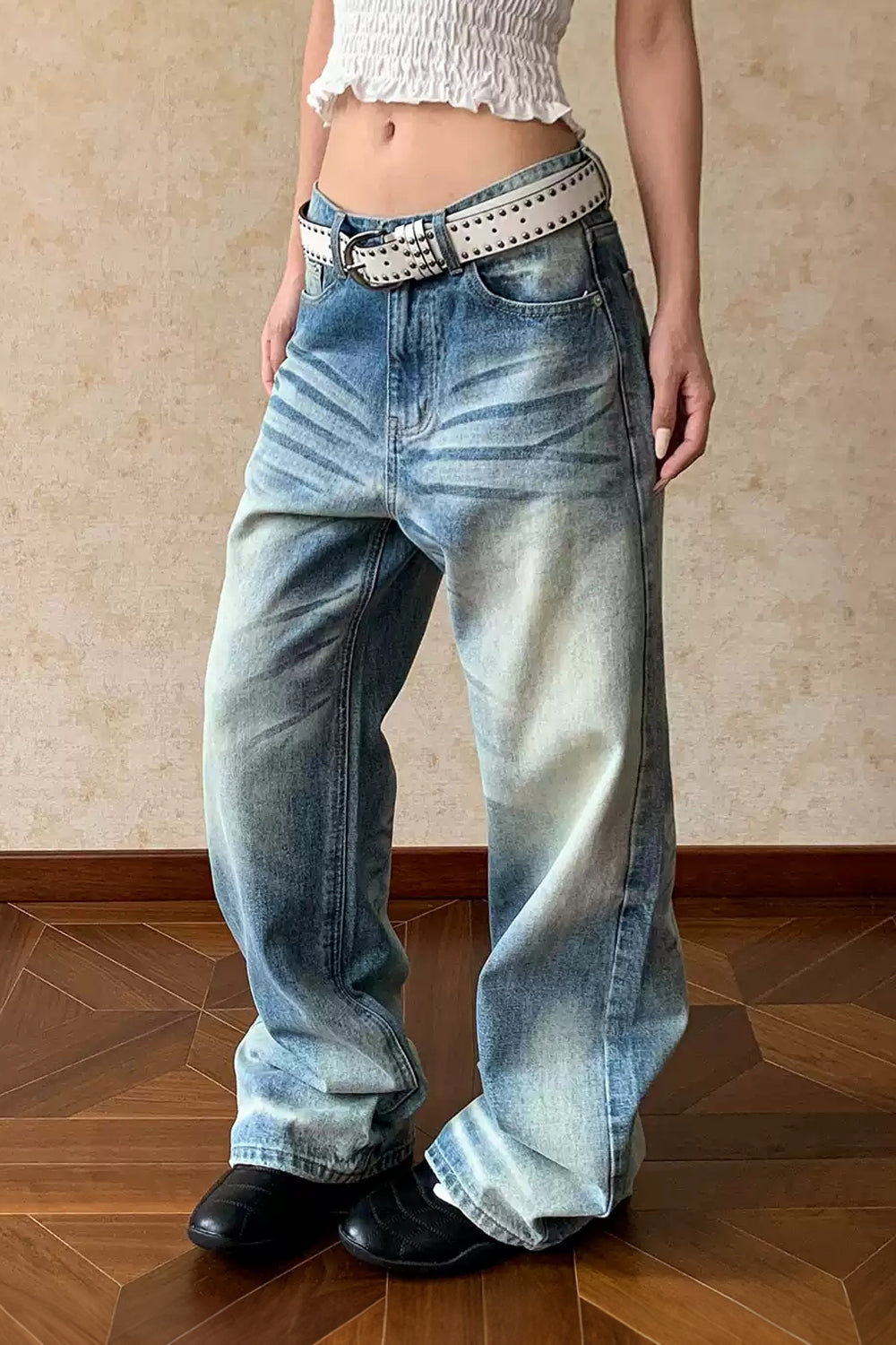 Vintage Wash Relaxed Jeans