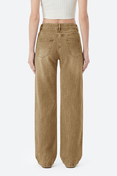 Afterlight Wide Straight Leg Jeans - Brown