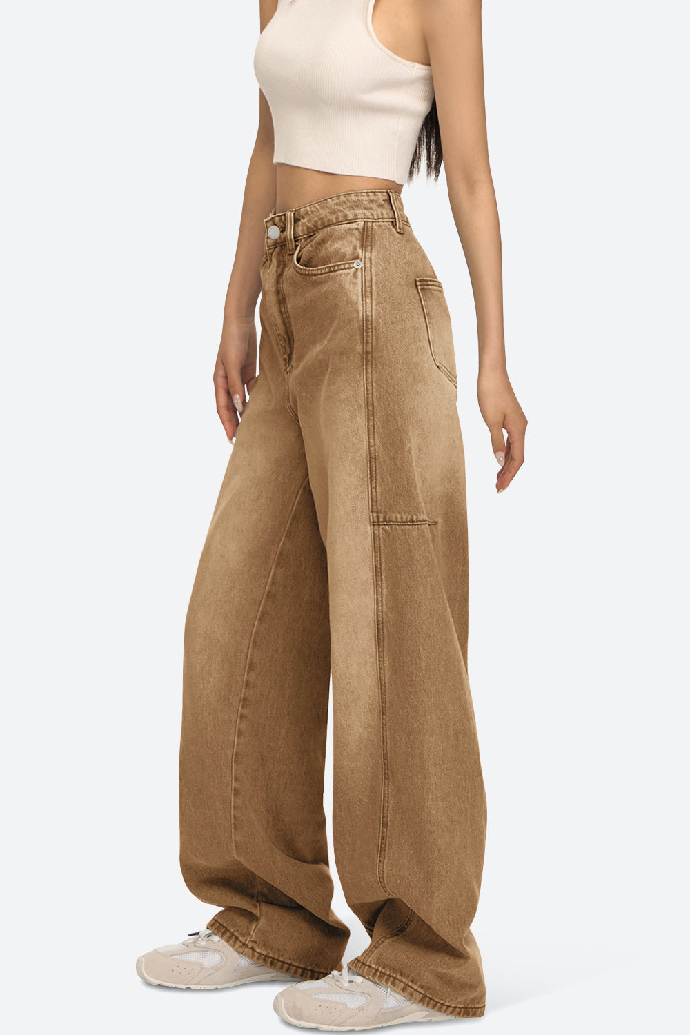 Arc Curved Barrel Jeans - Brown