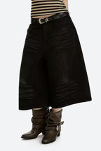Vintage Washed Cropped Wide Leg Jeans