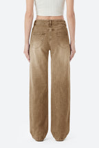 Afterlight Wide Straight Leg Jeans - Brown