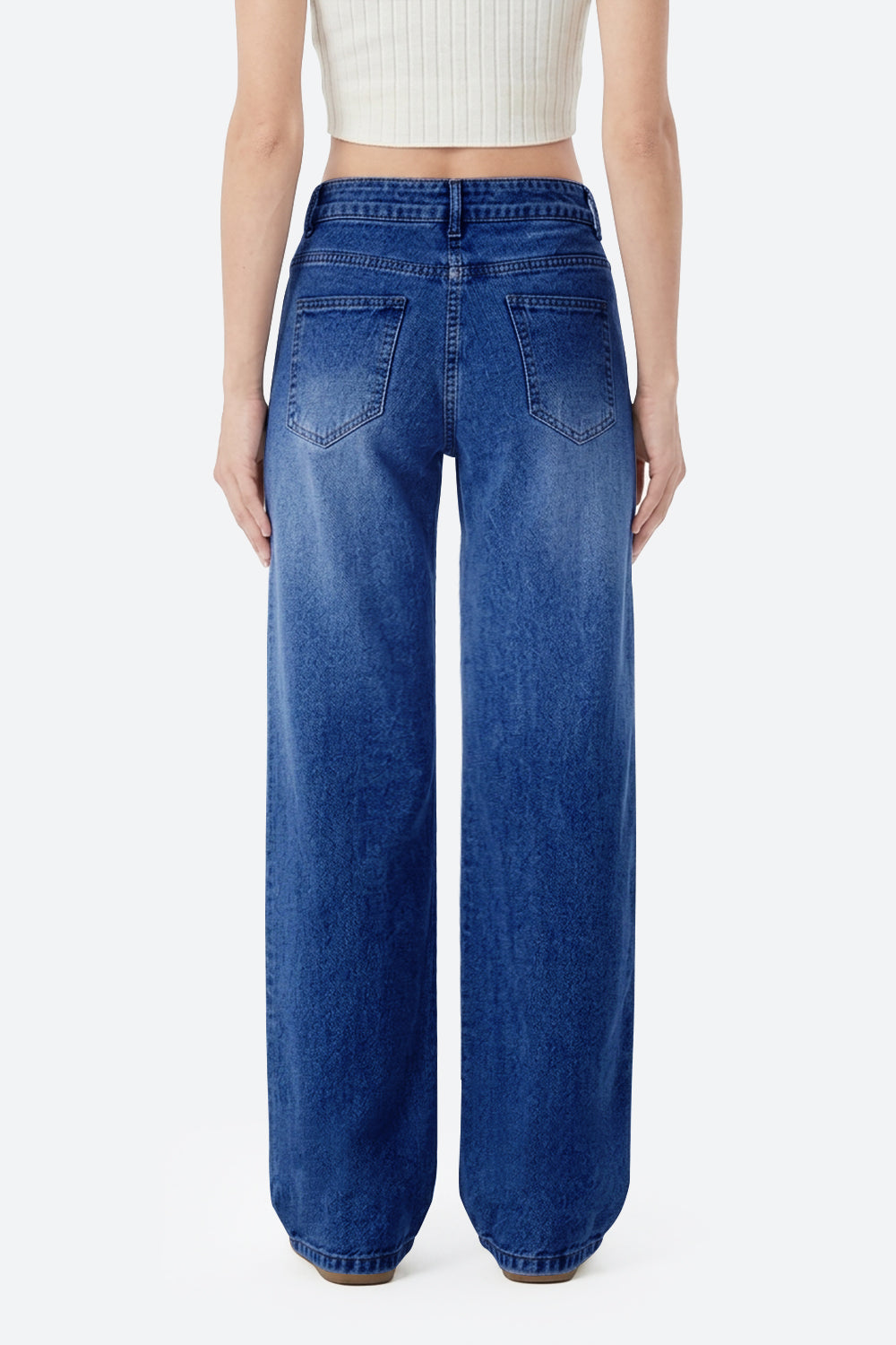 Afterlight Wide Straight Leg Jeans - Dark Blue
