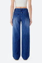 Afterlight Wide Straight Leg Jeans - Dark Blue