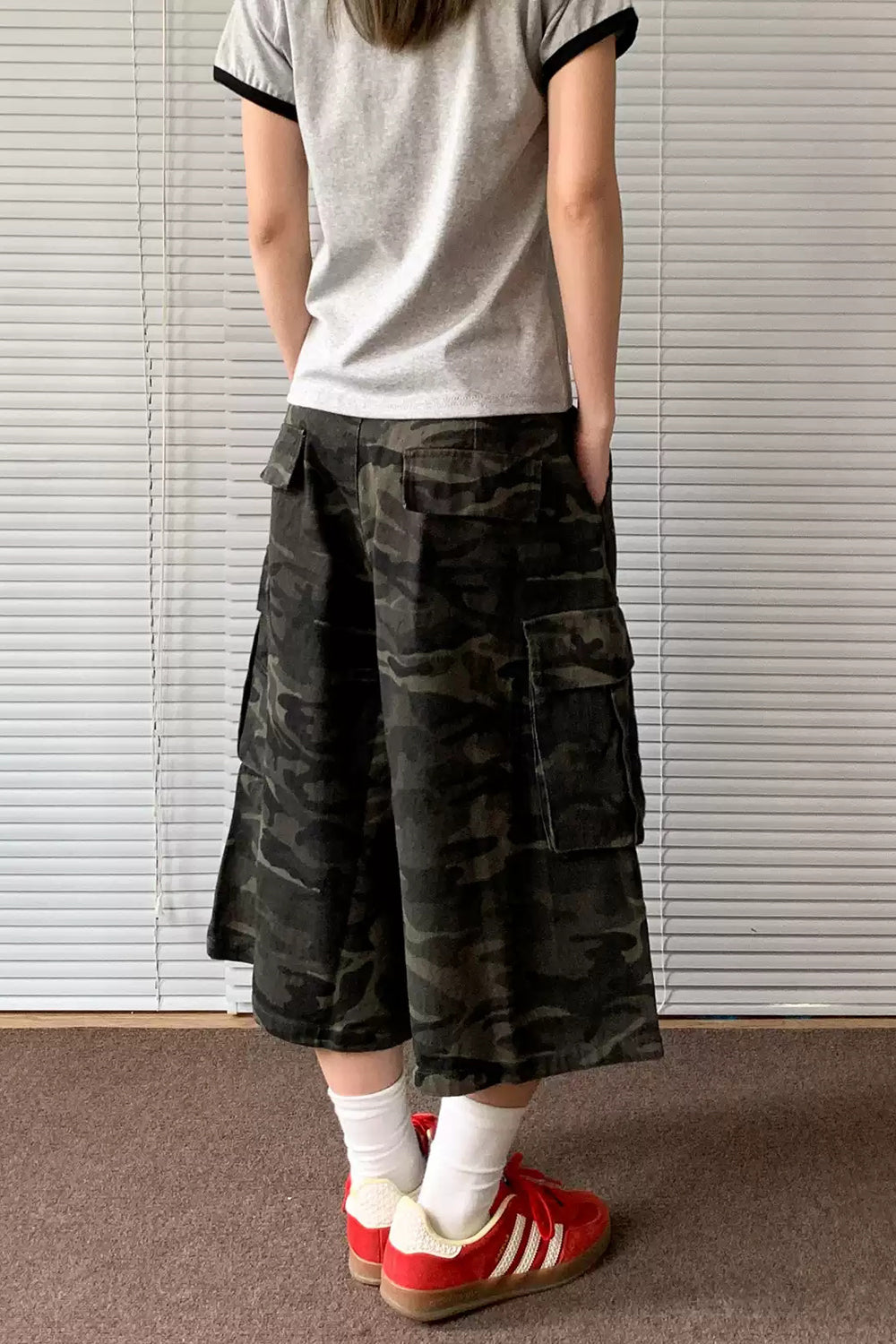 Patchwork Cropped Utility Pants