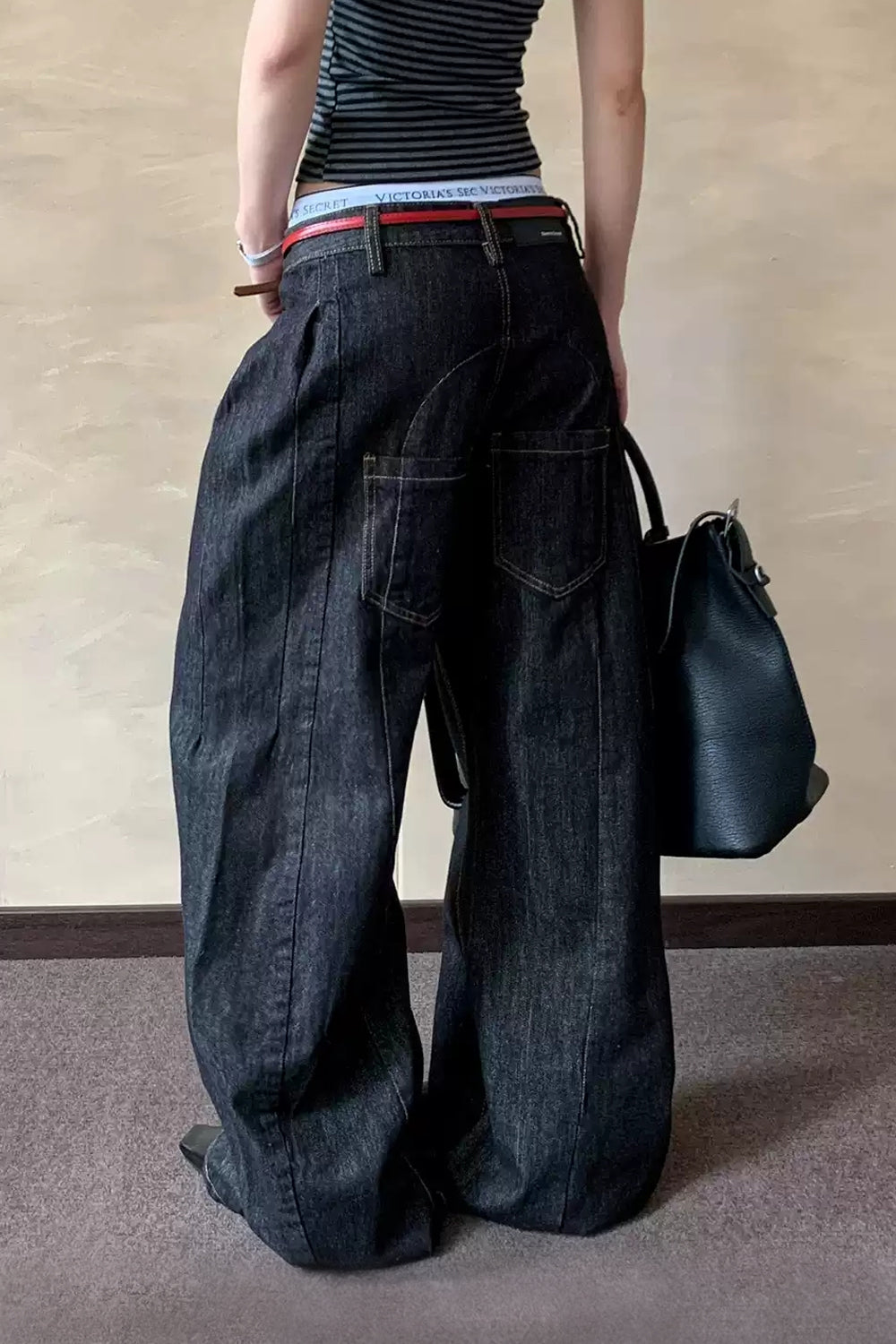 Raw Indigo Low Rise Barrel Jeans