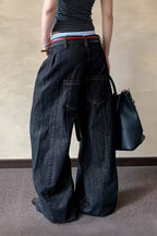 Raw Indigo Low Rise Barrel Jeans