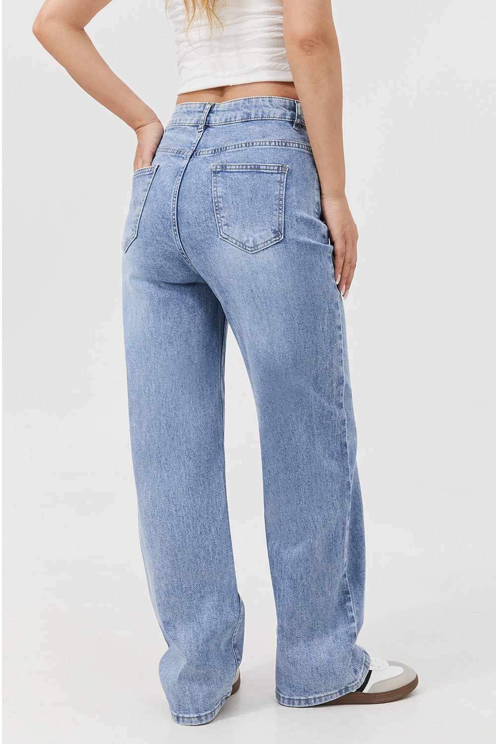 Afterlight Wide Straight Leg Jeans - Light Blue