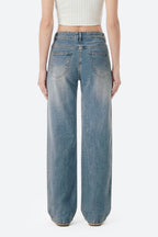 Afterlight Wide Straight Leg Jeans - Retro Blue