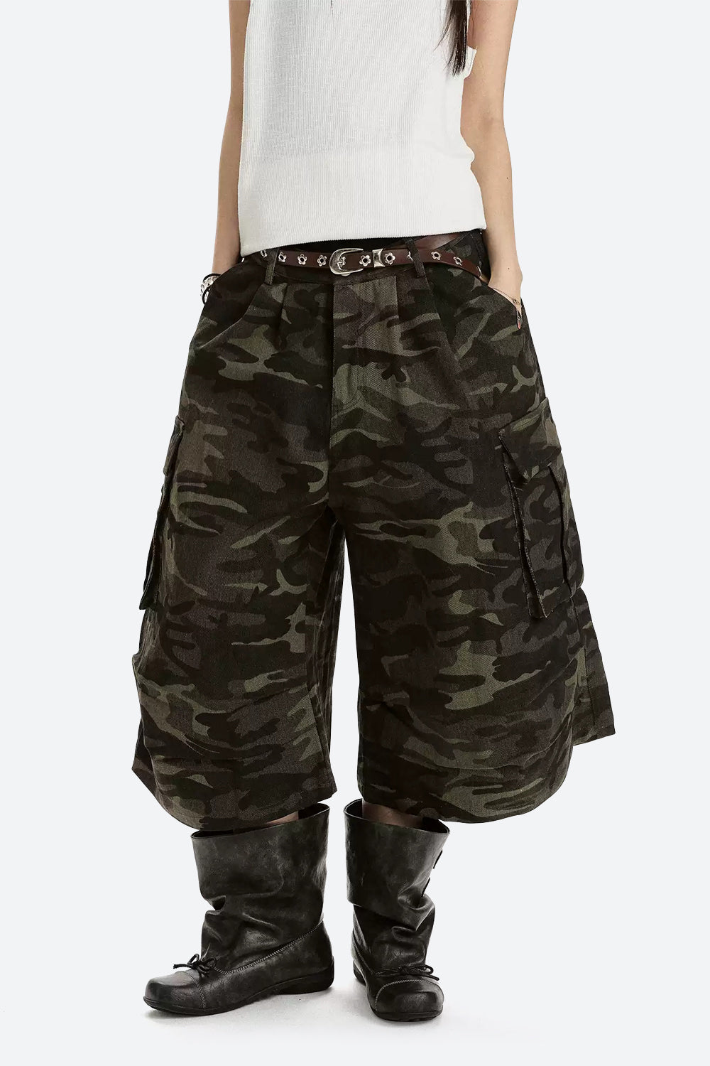 Camo Cropped Utility Pants