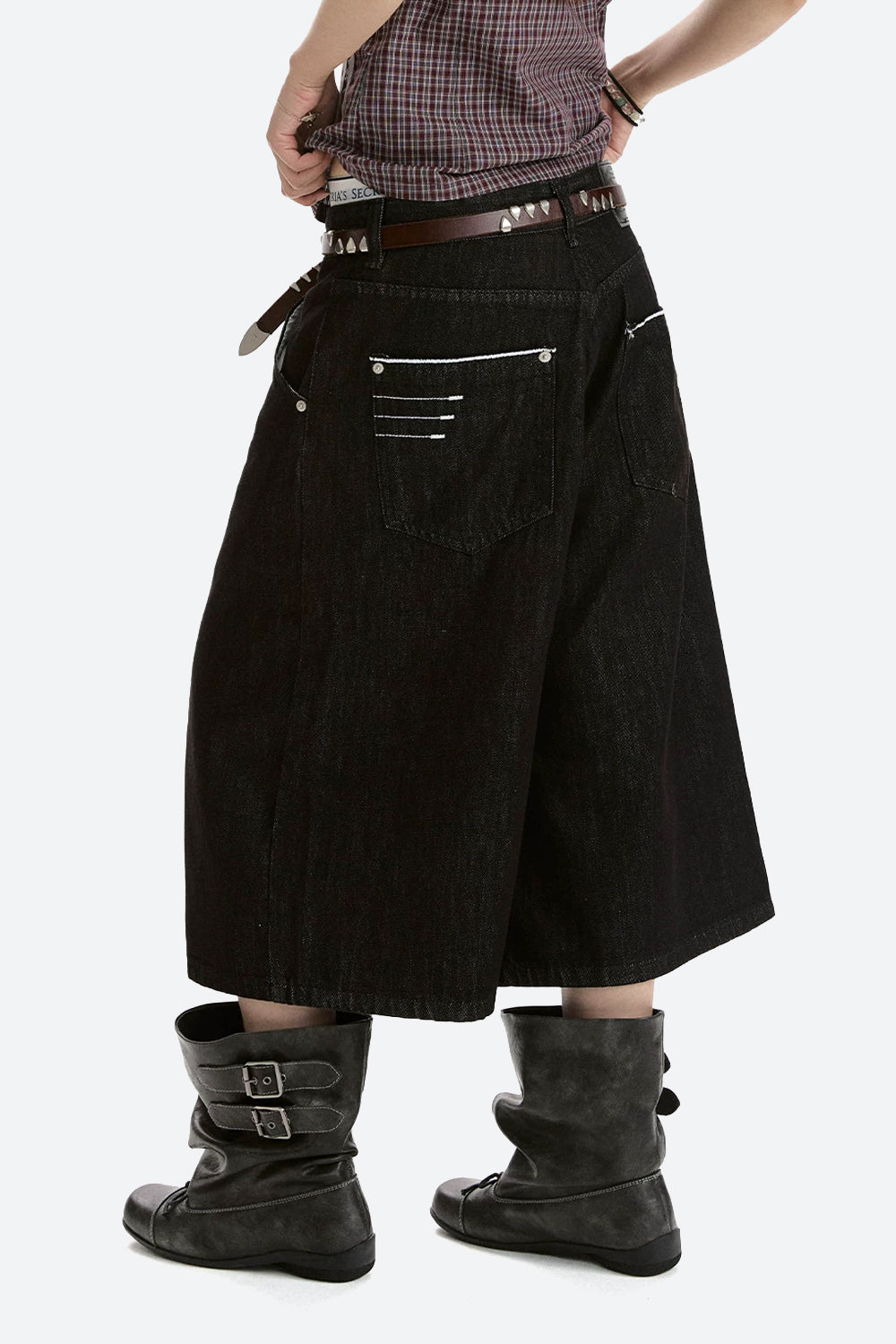 Classic Black Cropped Wide Leg Jeans