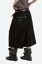 Classic Black Cropped Wide Leg Jeans