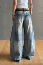 Slub Wash Barrel Jeans