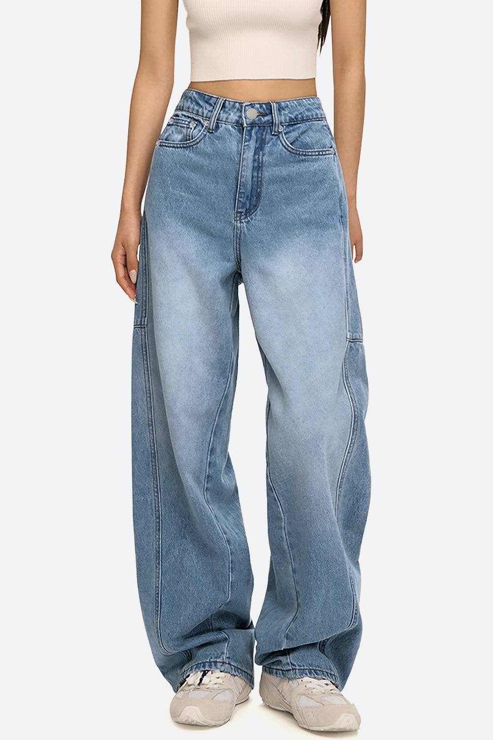 Arc Curved Barrel Jeans - Light Blue