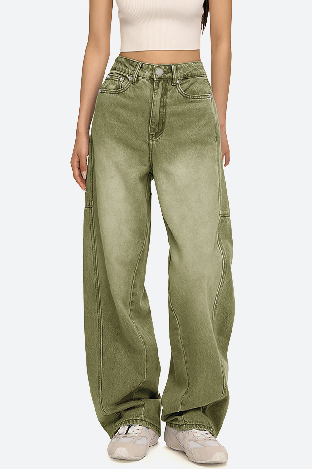 Arc Curved Barrel Jeans - Green