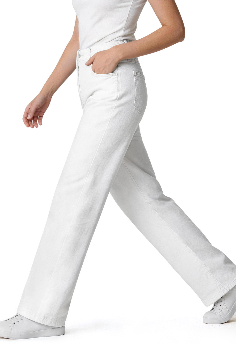 Afterlight Wide Straight Leg Jeans - White