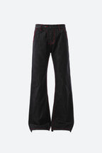 Contrast Stitch Relaxed Flare Jeans