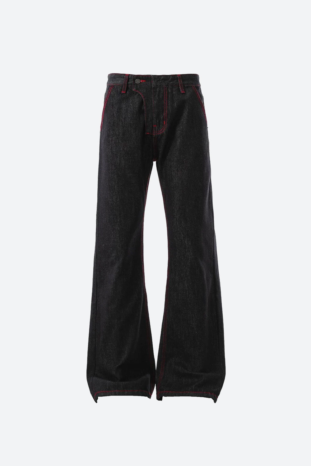 Contrast Stitch Relaxed Flare Jeans