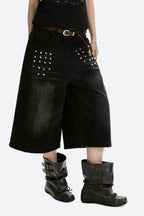 Studded Cropped Denim Pants