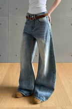 Slub Wash Barrel Jeans