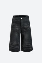 Vintage Washed Cropped Wide Leg Jeans