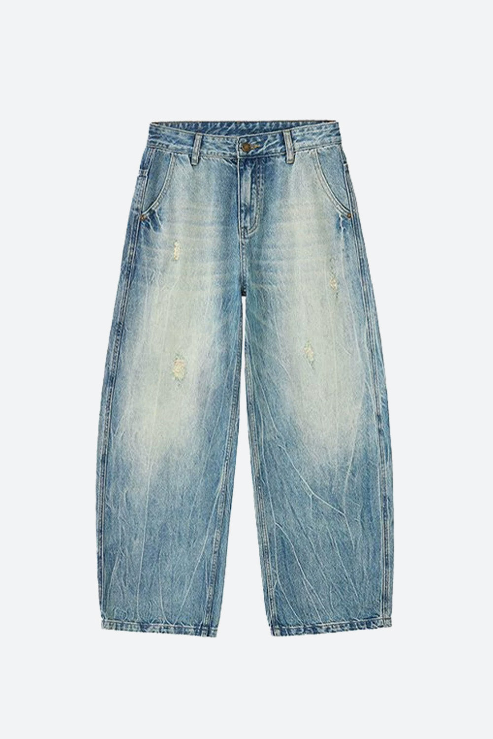 Distressed Barrel Leg Jeans