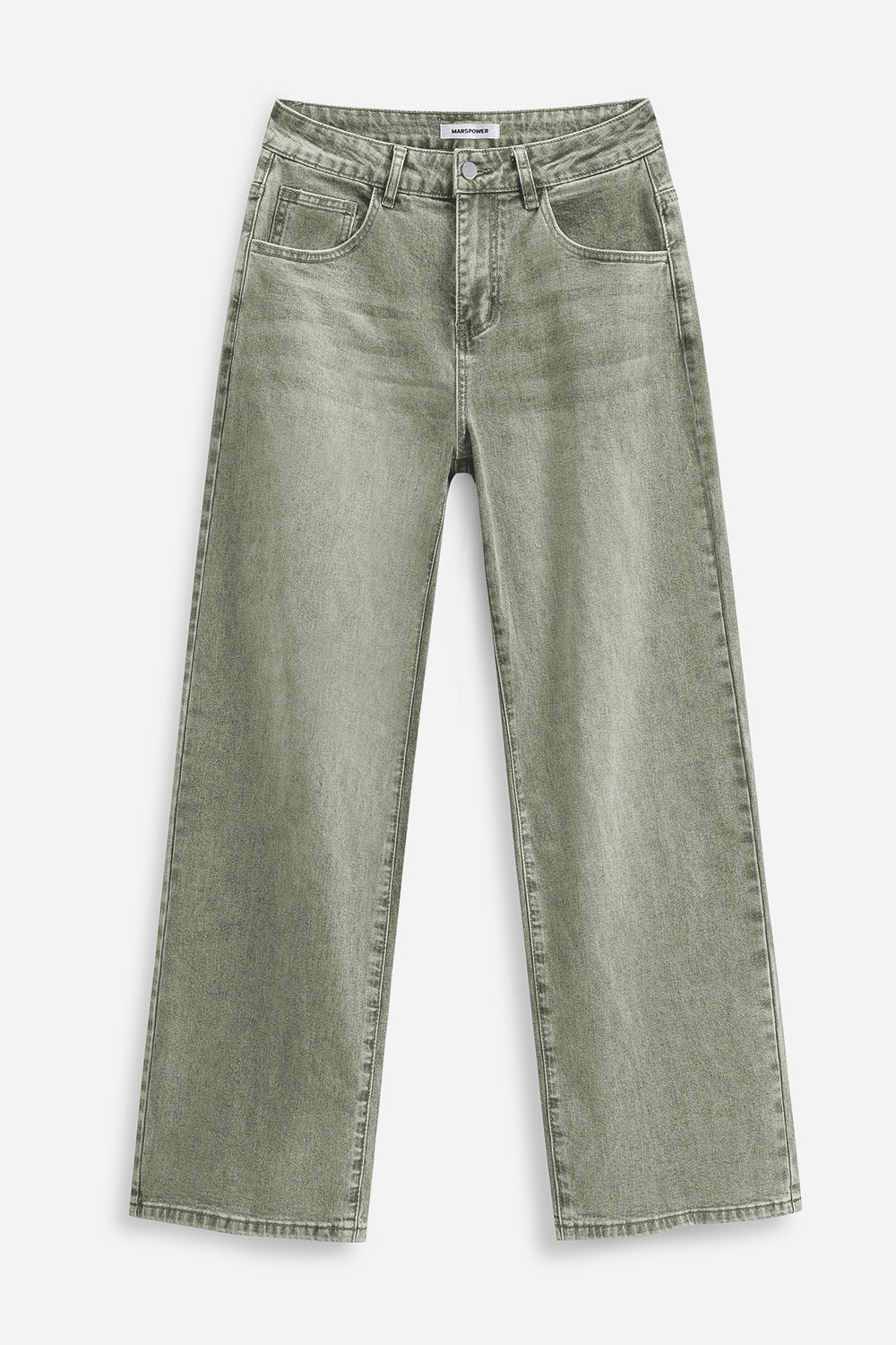 Afterlight Wide Straight Leg Jeans - Green