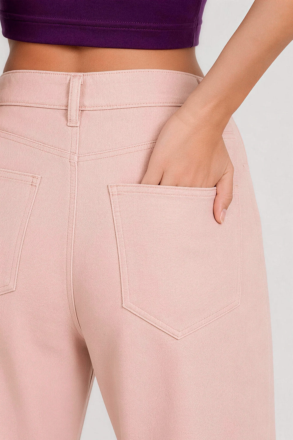 Afterlight Wide Straight Leg Jeans - Pink